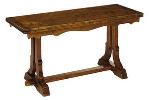 Tavolo rustico a libro in legno massello di noce l.140 p.60 h.78