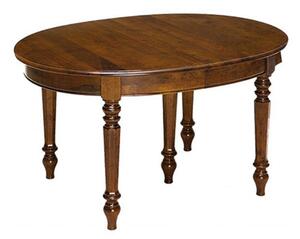 Tavolo ovale allungabile in legno massello di noce l.130 p.105 h.78