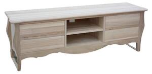 Porta tv classico in legno bombato 4 cassetti grezzo l.182 p.50 h.61 (3026)