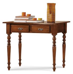 Scrivania classica 2 cassetti legno tinta noce 105x55x80