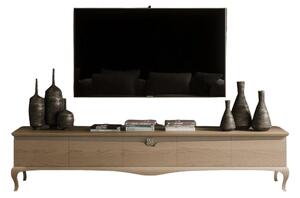 Mobile porta tv in legno 5 cassetti in frassino l.247 p.50 h.52