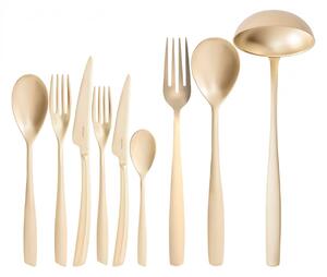 RIVIERA Champagne, Posate Set 75 Pz, Scatola Legno Wengè, Casa Bugatti