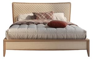 Letto matrimoniale legno testata trapuntata beige l.184 p.210 h.121