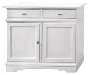 Madia credenza in legno massello 2 ante bianco opaco l.105 p.52 h.94