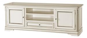 Porta tv 2 ante shabby in legno bianco/oro l.181 p.52 h.65