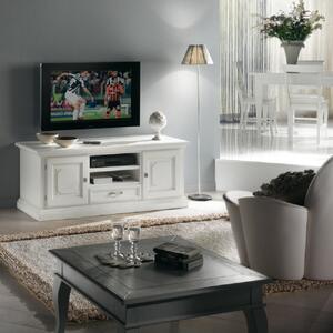 Porta tv in legno 2 ante shabby bianco l.152 p.55 h.60