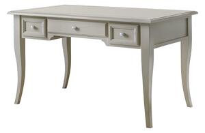 Scrivania shabby 3 cassetti in legno grigio 140x80x80