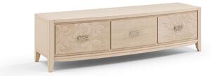 Porta tv 3 cassetti in legno con decoro foglia l.180 p.51 h.50