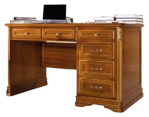 Scrivania 6 cassetti in legno tinta noce l.140 p.85 h.82