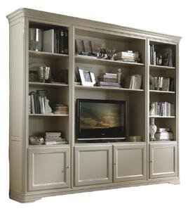 Libreria porta tv classica in legno di vari colori l.257 p.48 h.225