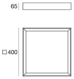 Linea Light Plafoniera LED Tara Q, 40 x 40 cm, nero, 3.000 K, alluminio