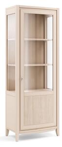 Vetrina contemporanea 1 porta decoro onda in legno naturale l.70 p.42 h.200