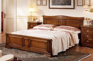 Letto matrimoniale sagomato in legno massello tinta noce l.176 p.210 h.125