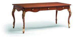 Scrivania classica 3 cassetti in legno tinta noce l.181 p.91 h.81