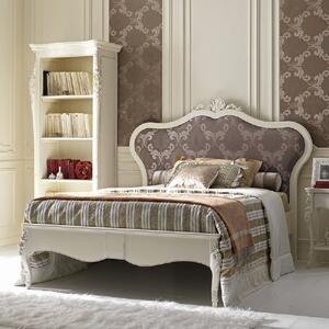 Letto una piazza e mezzo shabby imbottito bianco l.181 p.215 h.149