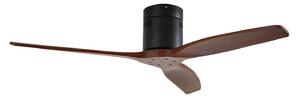 Lucande ventilatore da soffitto Vindur, nero/legno, DC, silenzioso