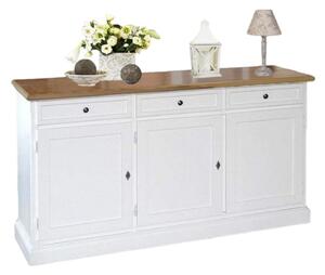 Madia credenza in legno 3 porte shabby chic bicolore 156x42x85