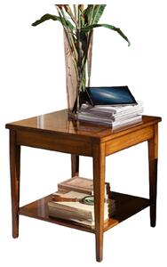 Tavolino quadrato intarsi legno classico 60x60x61