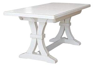 Tavolo classico in legno rettangolare allungabile laccato bianco 160x85 (739)