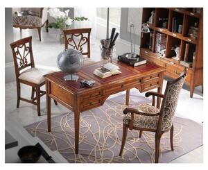 Scrivania classica 5 cassetti 2 tiretti in legno elite 142x70x78