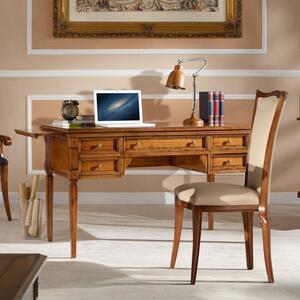 Scrivania classica 5 cassetti 2 tiretti in legno elite 130x70x78