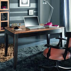 Scrivania 1 cassetto intarsio legno shabby 130x70x78