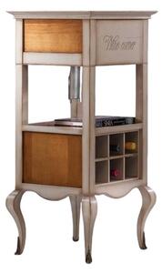 Mobile bar legno portabottiglie shabby 48x48x110