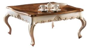 Tavolino quadrato classico legno intarsio shabby 104x104x48