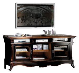Porta tv legno 2 porte shabby nero consumato 163x50x76