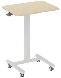 Vinsetto Scrivania in Piedi con 4 Ruote, Regolabile in Altezza, 65x48x108 cm, Giallo | Aosom Italy