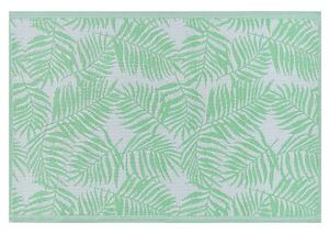 Tappeto per esterno verde PP 120 x 180 cm motivo foglia di palma reversibile Beliani