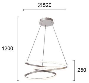 Lampadario LED sospeso con cavo CORT LED/40W/230V argento