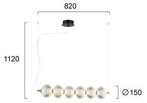 Lampadario LED a cavo PELLUCID LED/23W/230V oro/trasparente