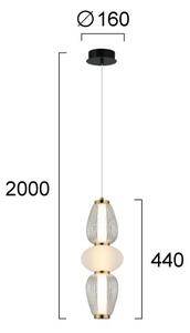 Lampadario LED sospeso con cavo SHINY LED/17W/230V bianco/oro
