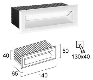 Apparecchio LED da incasso per esterni FLIK LED/3W/230V IP65 bianco
