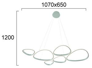 Lampadario a sospensione su cavo HELIX LED/61W/230V, argento