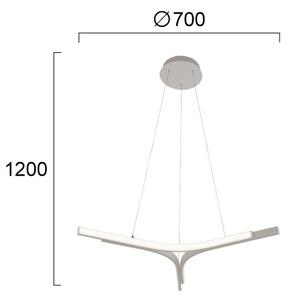 Lampadario LED sospeso con cavo ALTA LED/30W/230V, argento