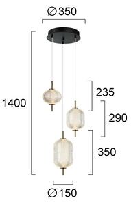 Lampadario LED su cavo PELLUCID LED/20W/230V bronzo/nero