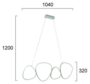 Lampadario LED a sospensione con cavo HELIX LED/50W/230V argento