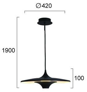 Lampadario LED sospeso su cavo RENE LED/19W/230V CRI 90 nero
