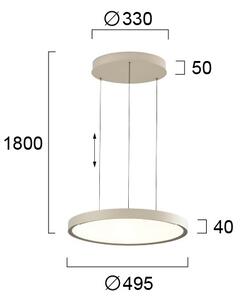Lampadario LED a cavo DENVER LED/76W/230V beige