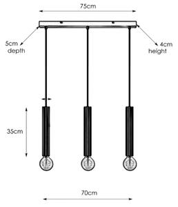 Markslöjd 108262 - Lampadario su filo SENCILLO 3xE27/40W/230V nero