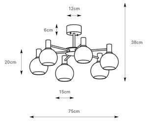 Markslöjd 109152 - Lampadario a plafone AMBRA 6xE14/40W/230V oro/beige fumé