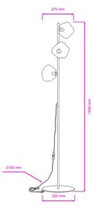 Brilagi - Lampada da terra VULCANO 3xG9/8W/230V nero/nero fumé