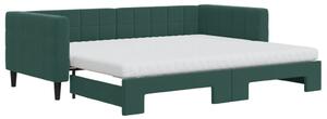 VidaXL Divano letto estraibile con materasso Verde scuro 90x200 cm Velluto