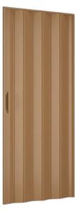 Porta a soffietto in PVC marrone chiaro con apertura laterale e chiusura magnetica 82x210 cm