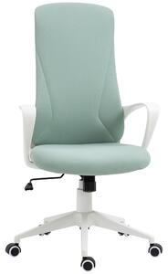 Sedia Ufficio Ergonomica HULALA HOME Con Cuscino Lombare E Altezza Regolabile - Girevole In Flanella Avorio Per Casa E Lavoro