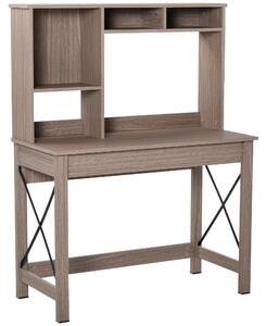 HOMCOM Scrivania Scaffale con Libreria Sopra in Legno per Camera, Cameretta o Ufficio, Scrivania Salvaspazio 105x50x137.5cm|Aosom