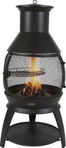 Camino da esterno Chiminea da 22 pollici in ferro con griglia e rivestimento per camino
