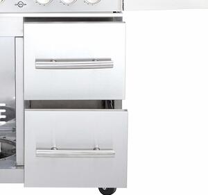 Sistema di cassetti ALL'Grill ALL'GRILL re. f. CHEF L modulare - acciaio inox - 2 cassetti ciascuno 36,5 x 28,5 x 48 cm con maniglia e chiusura ammortizzata (dimensioni esterne)